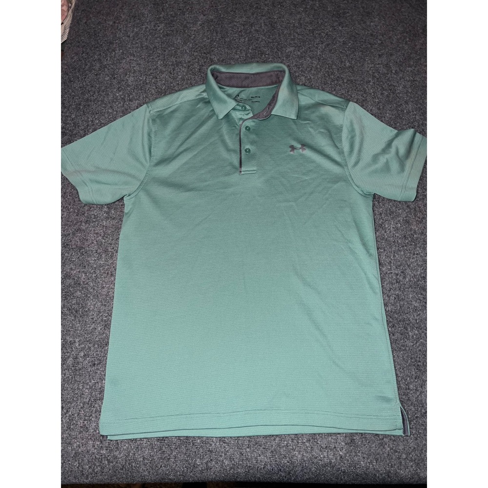 Under Armour Mens HeatGear Loose Fit Short Sleeve Polo Shirt Green Size Medium